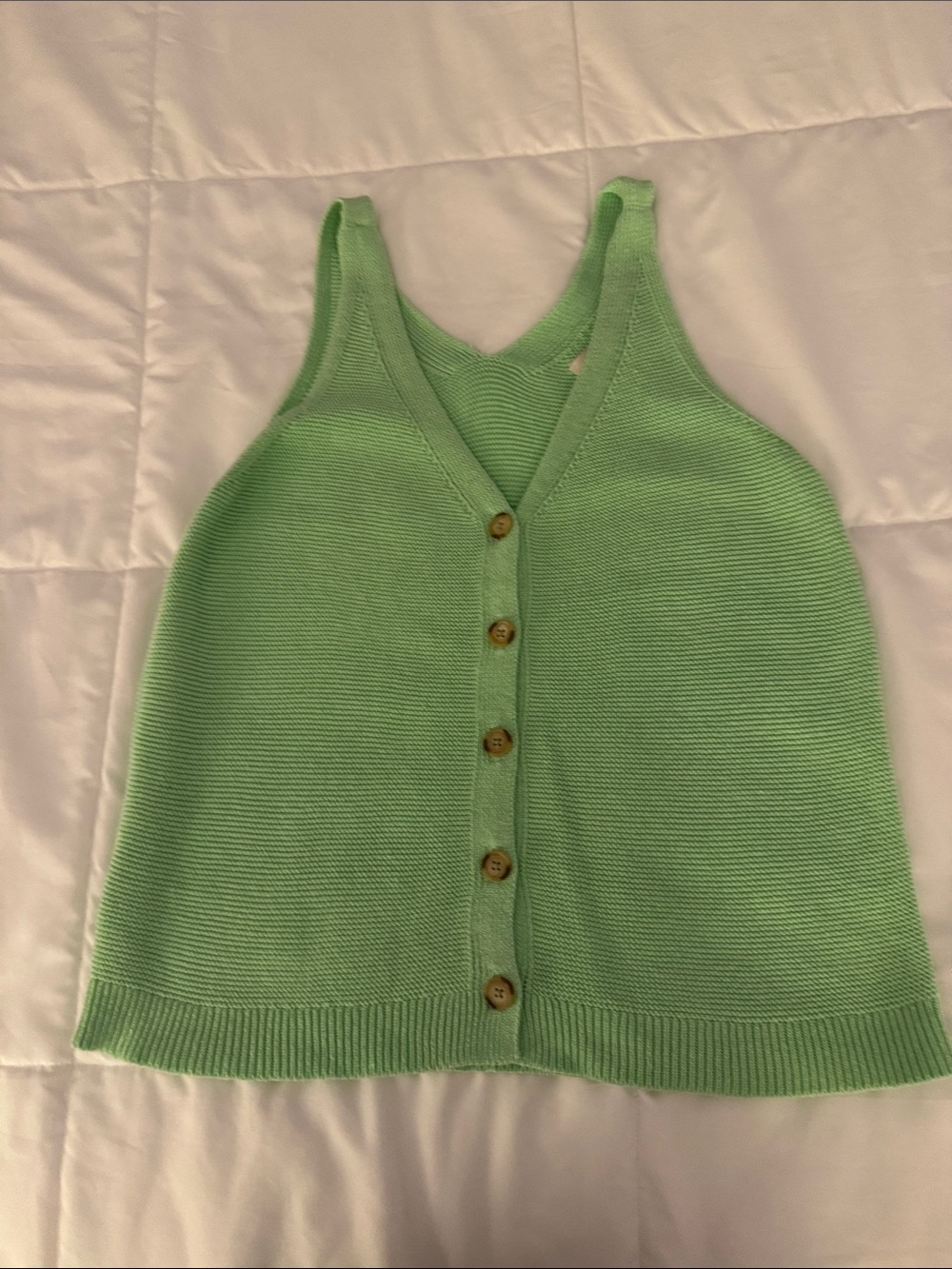 LOFT Button Front Double V neck 100% cotton tank
